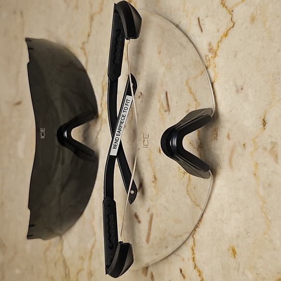 ESS Ballistic ICE 2X Eyeshield Kit Black w/Clear & Smoke Gray Lenses Military - Picture 1 of 5